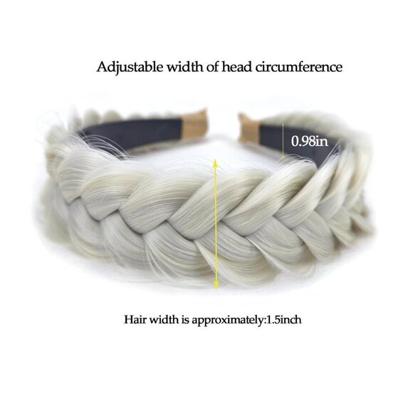 Wide Braided Headband Elastic Non-slip Hair Accessory for Women Girl main image 5